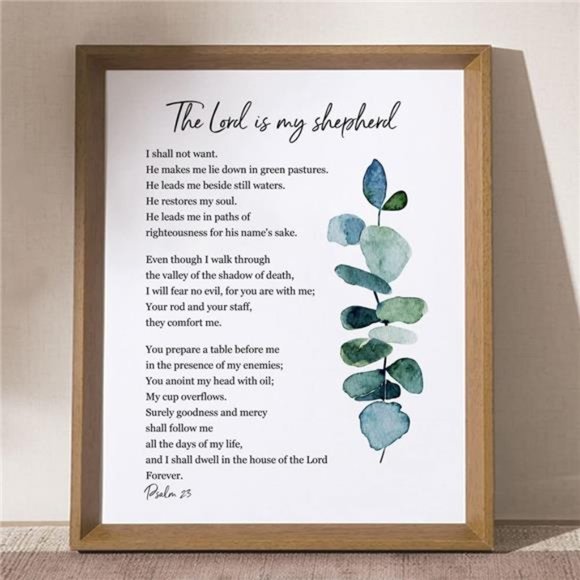 Other - The Lord is My Shepherd, Psalm 23 Wall Art, Bible Verse Wall Art, Scripture